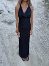 Sesia maxi dress with lace - Black