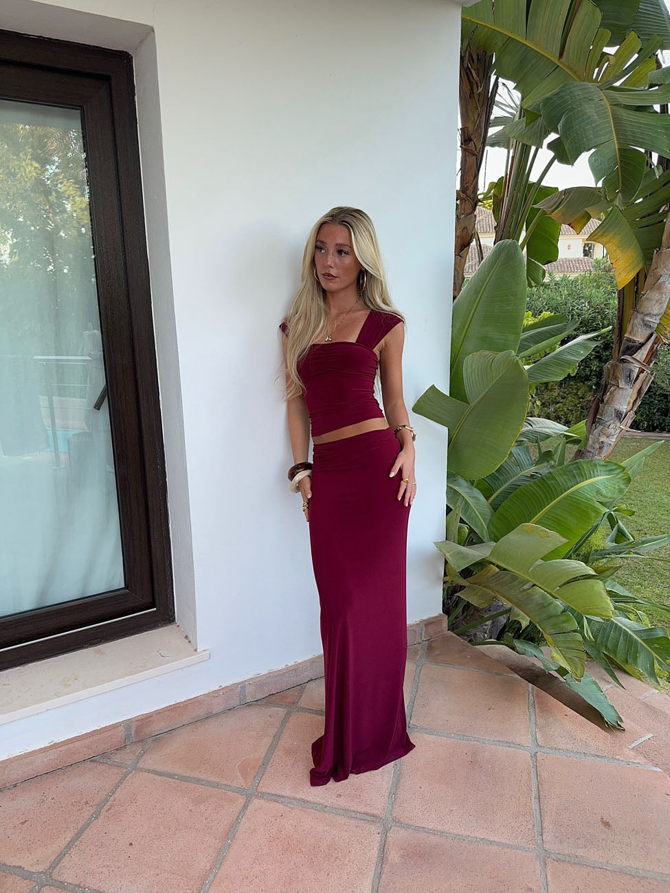 Yasmina maxi skirt – Burgundy –