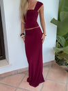 Yasmina maxi skirt – Burgundy
