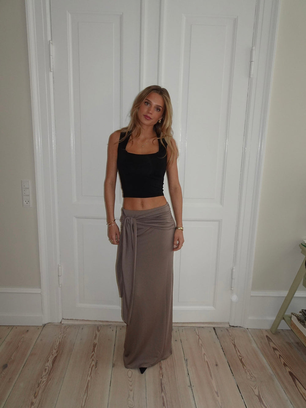 Stella skirt with tie - Taupe