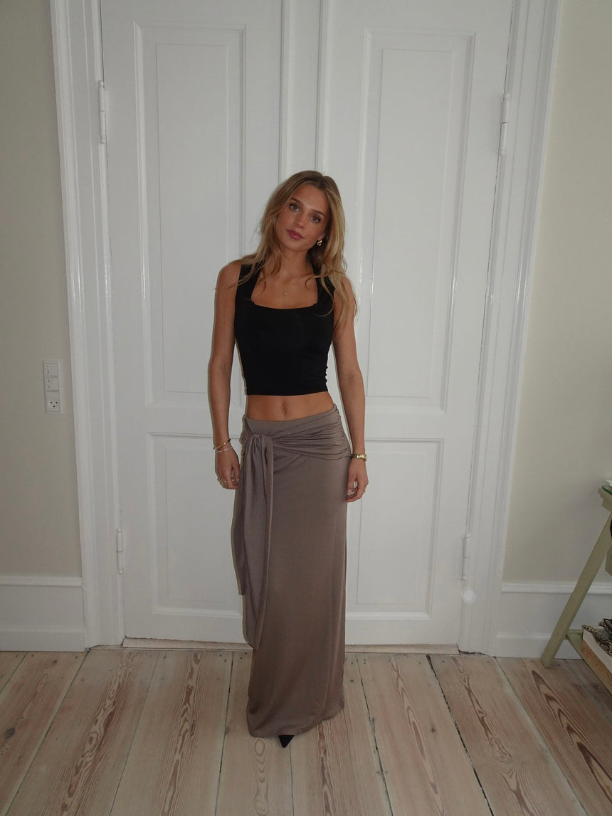 Stella skirt with tie - Taupe