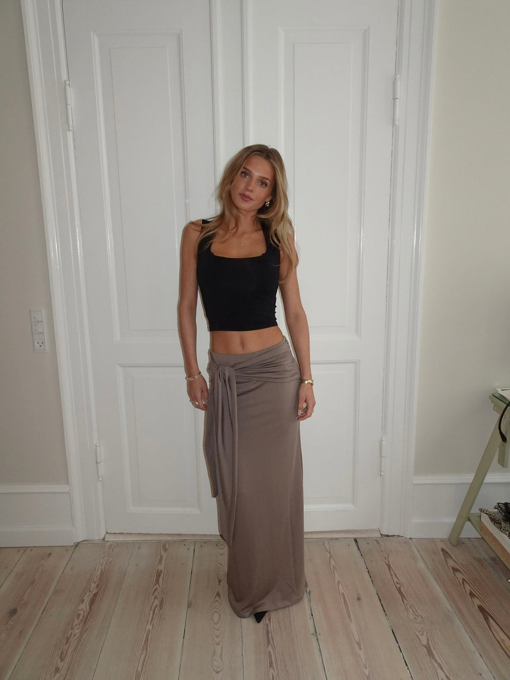 Stella skirt with tie - Taupe