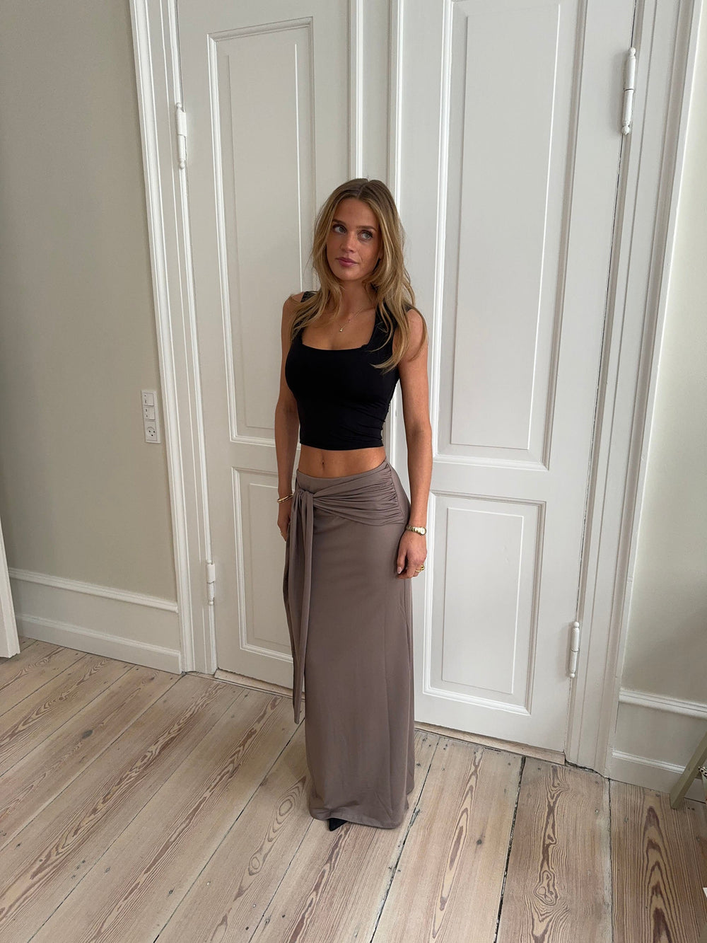 Stella skirt with tie - Taupe