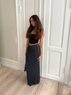 Stella maxi skirt with ties - Dark grey