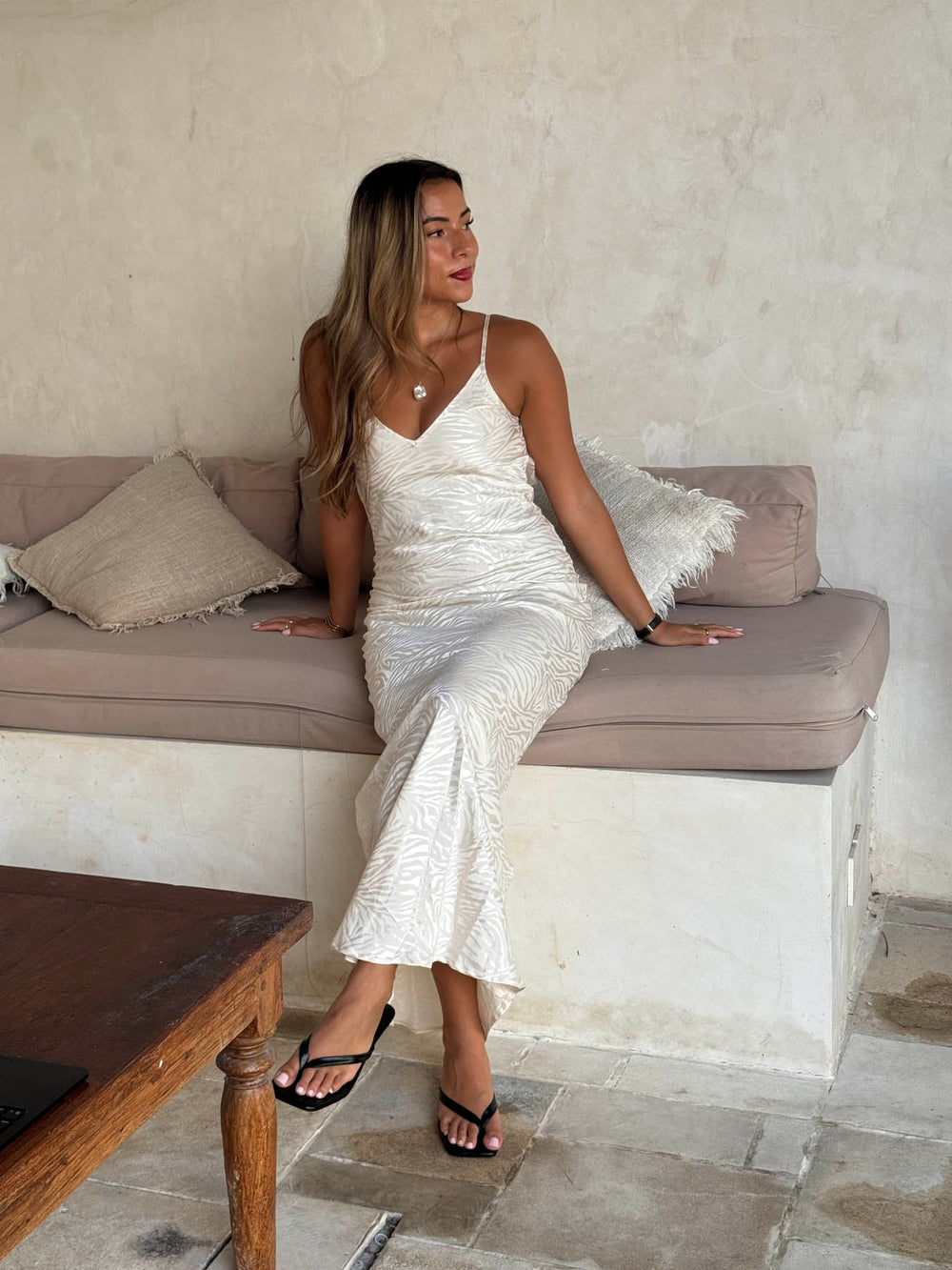 Donnia silk maxi dress - Off white