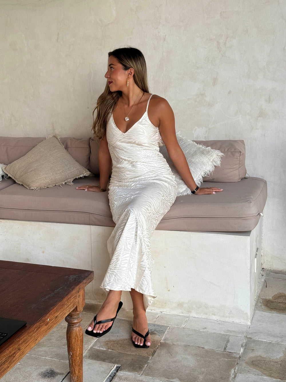 Donnia silk maxi dress - Off white
