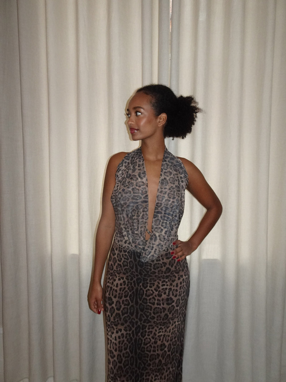 Columbine maxi dress - leopard