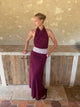 Skyla maxidress with open back - Bordeaux/pink