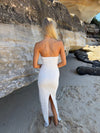 Bludina maxi dress with lace - White