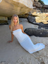Bludina maxi dress with lace - White