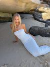 Bludina maxi dress with lace - White