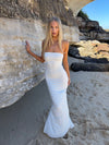 Bludina maxi dress with lace - White