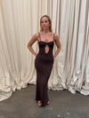 Prisa maxi dress with back detail - Brown
