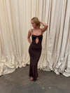 Prisa maxi dress with back detail - Brown