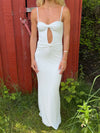 Prisa maxi dress with cut-out detail – White