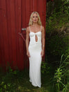 Prisa maxi dress with cut-out detail – White