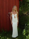 Prisa maxi dress with cut-out detail – White