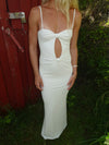 Prisa maxi dress with cut-out detail – White