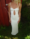 Prisa maxi dress with cut-out detail – White