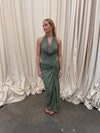 Annlise maxi dress with tie detail - Sage green