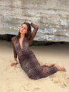 Colua dress in leopard print - Brown