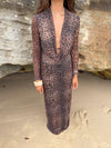 Colua dress in leopard print - Brown