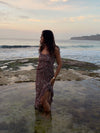 Ganny maxi dress with dots  - Brown/beige