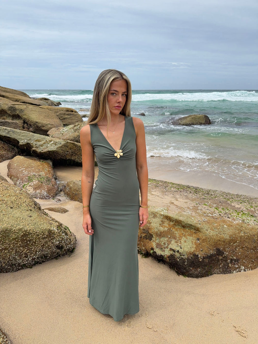 Designby Si Tita maxi dress - Sage green - Size M/L