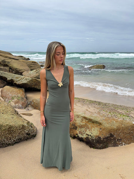 Designby Si Tita maxi dress - Sage green - Size M/L - Womens Dresses Designby Si Tita maxi dress - Sage green - Size M/L - Womens Dresses