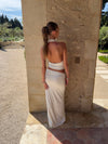 Stella maxi skirt with tie waist - White