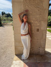 Stella maxi skirt with tie waist - White