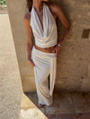 Stella maxi skirt with tie waist - White