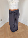 Stella maxi skirt with ties - Dark grey