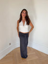 Stella maxi skirt with ties - Dark grey