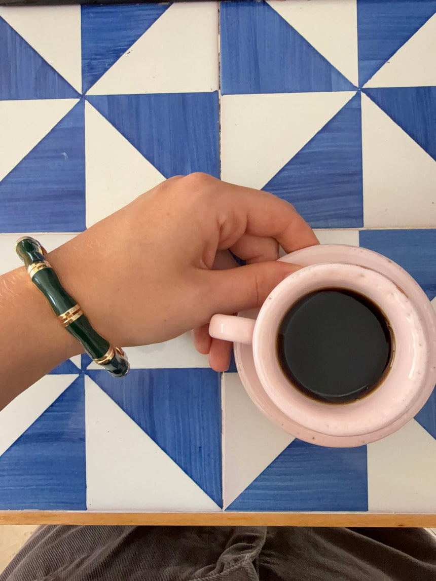 Sola bracelet with gold details – Dark green/gold