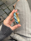 Eivora bracelet with stripes – Blue shades/gold