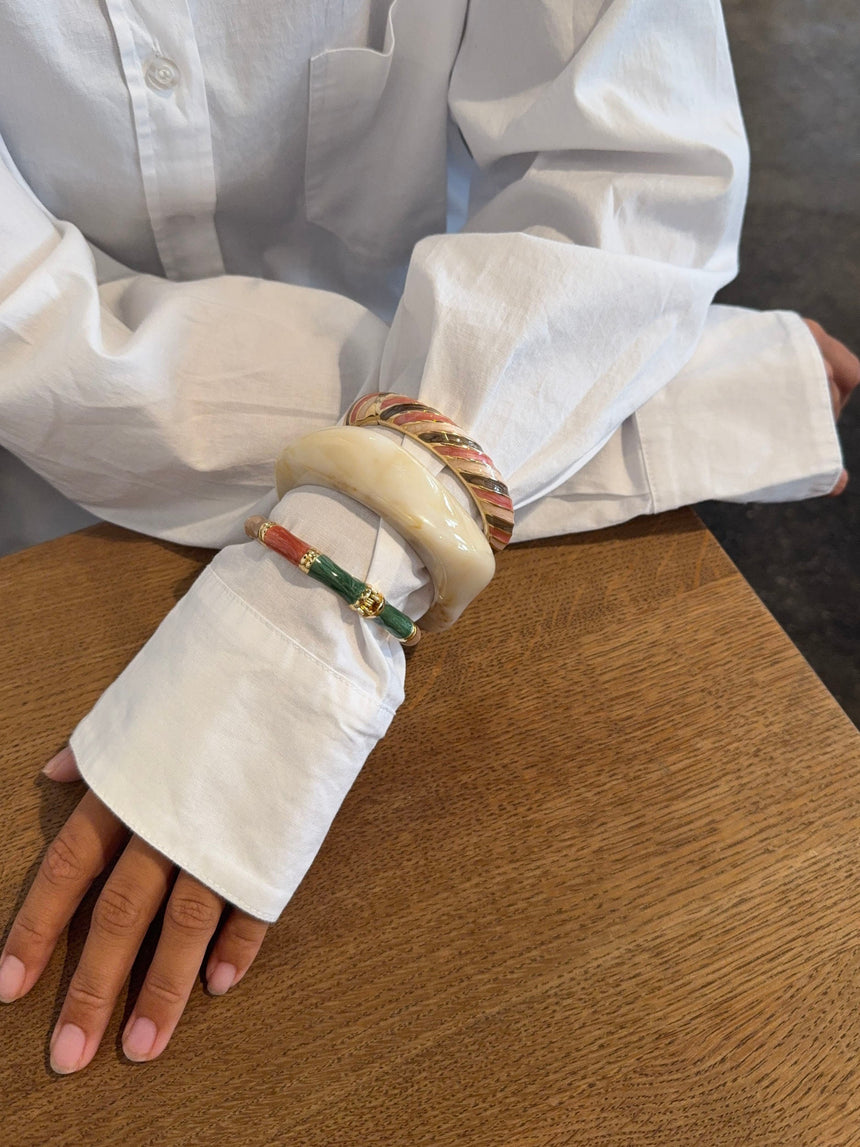 Sola bracelet with stripes – Green/pink/rose/gold