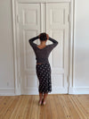 Nielsine mesh skirt with polka dots – Brown/white