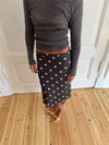 Nielsine mesh skirt with polka dots – Brown/white