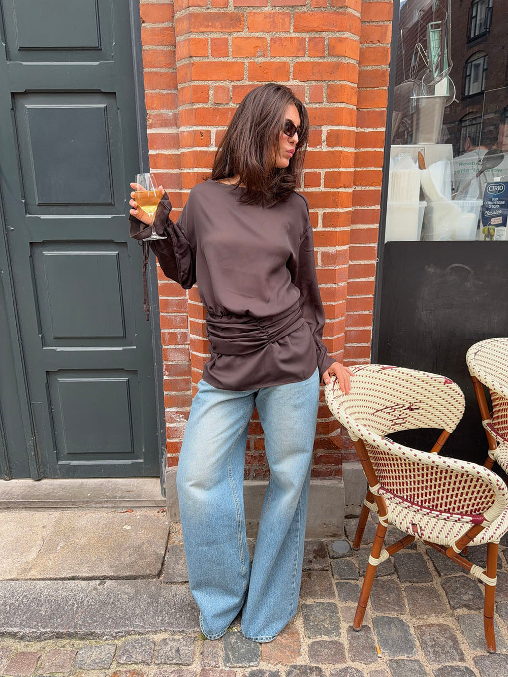 Dalya mesh blouse - Brown