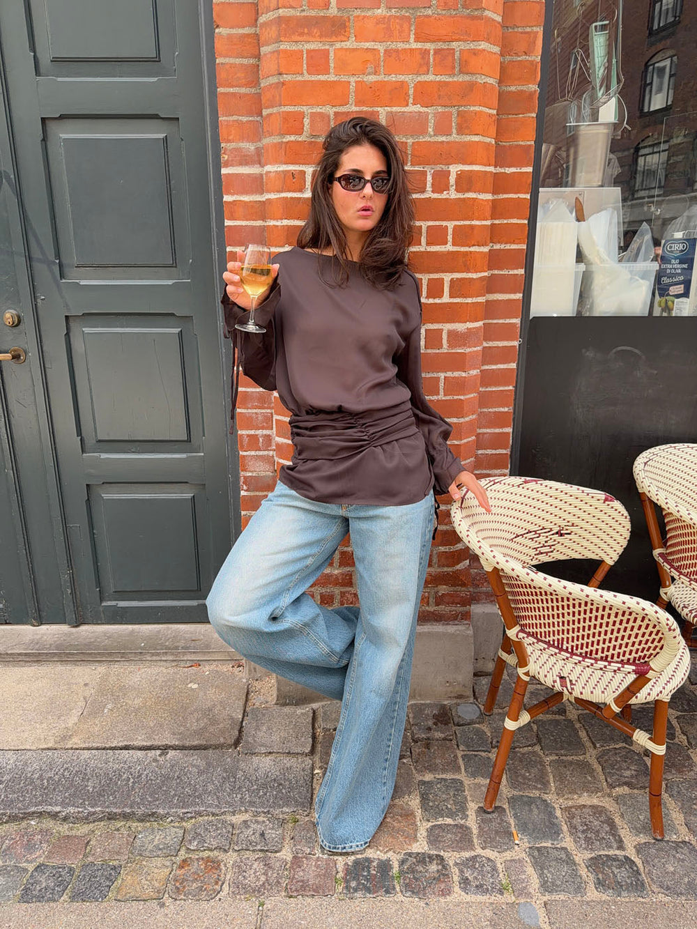 Dalya mesh blouse - Brown