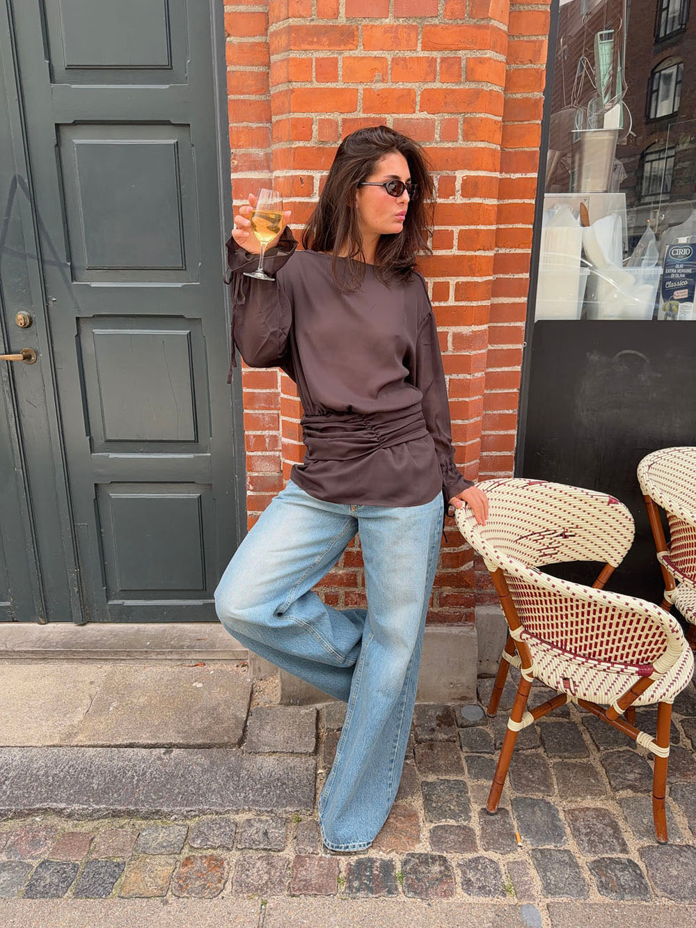 Dalya mesh blouse - Brown
