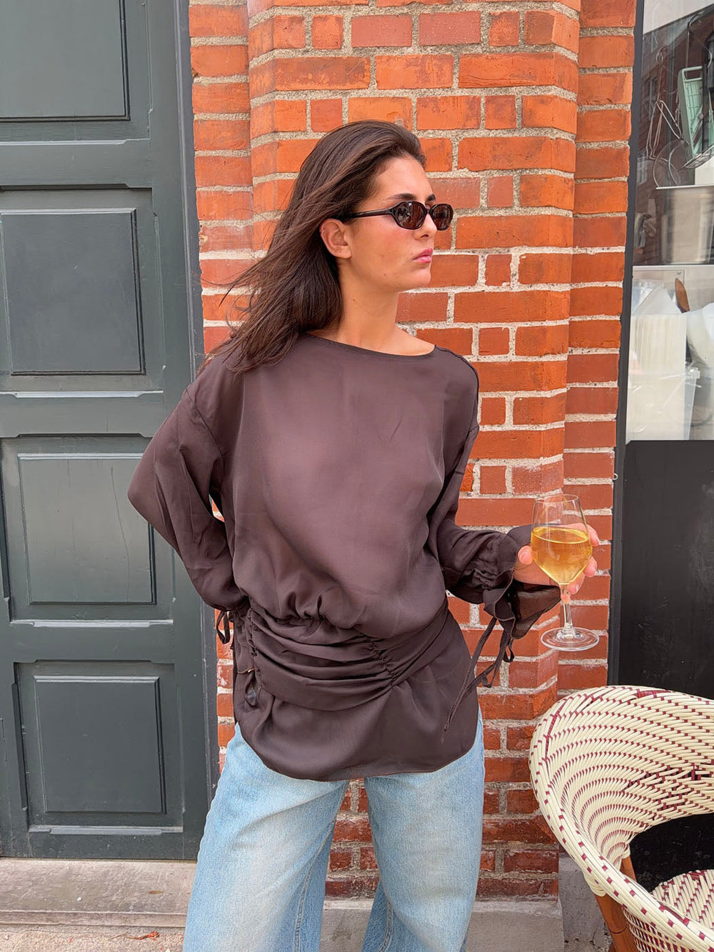 Dalya mesh blouse - Brown