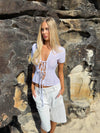 Silivia mesh top - White