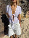 Silivia mesh top - White