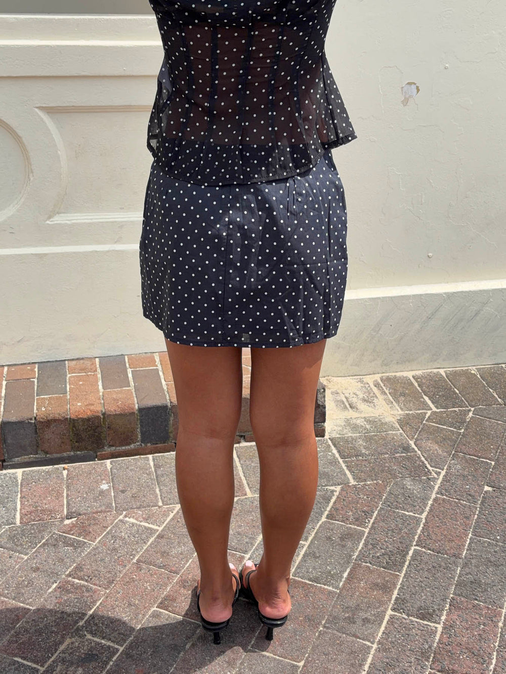 Sullivan mini skirt with polka dots - Black/white