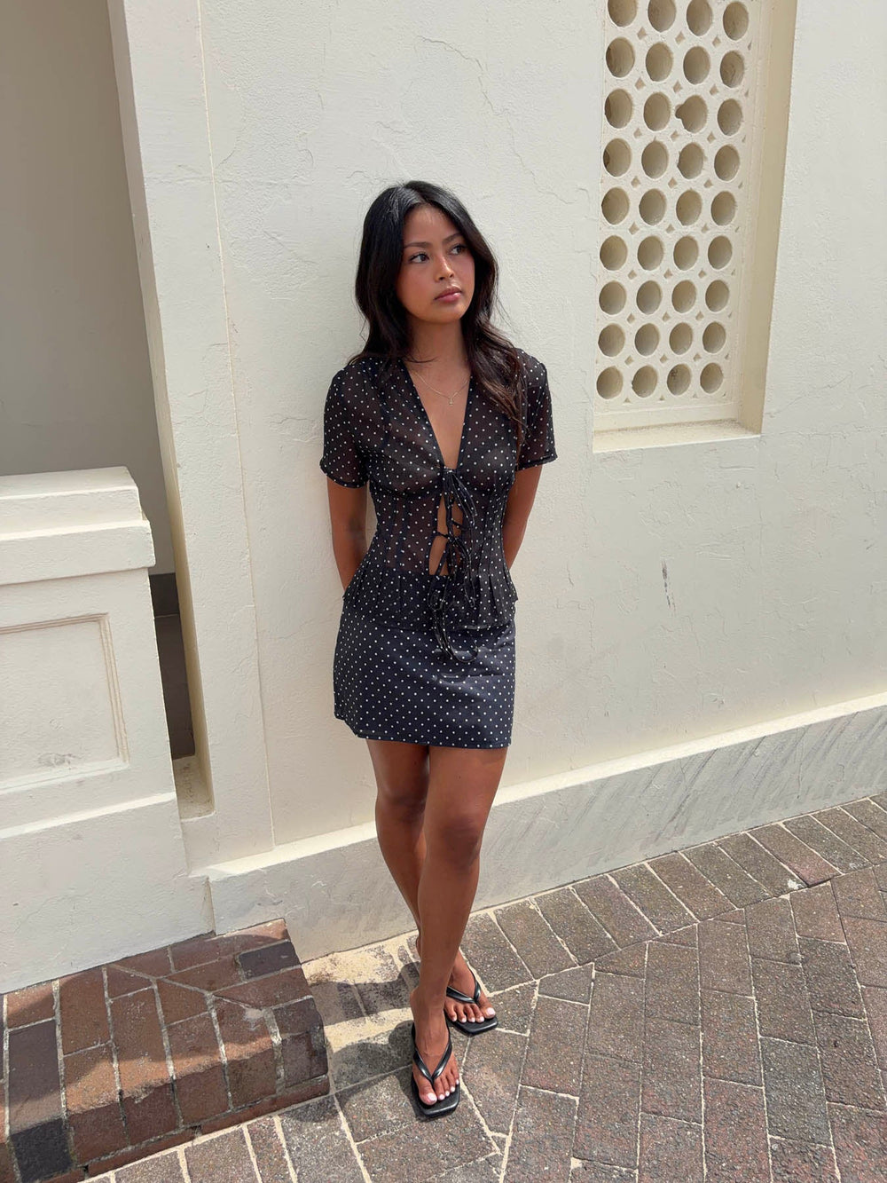 Sullivan mini skirt with polka dots - Black/white