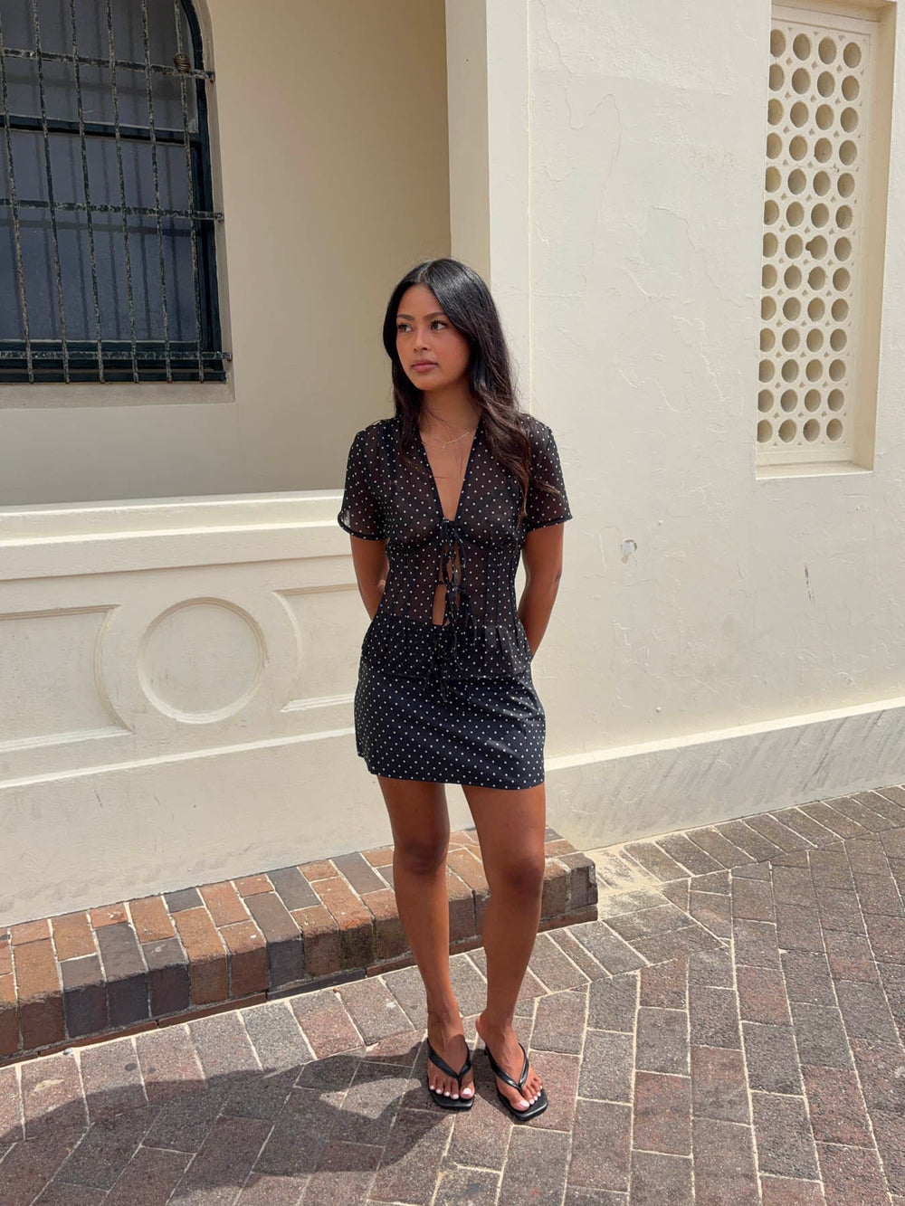 Sullivan mini skirt with polka dots - Black/white