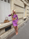 Shay midi skirt in pointelle - Purple