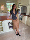 Gemma midi skirt- Brown